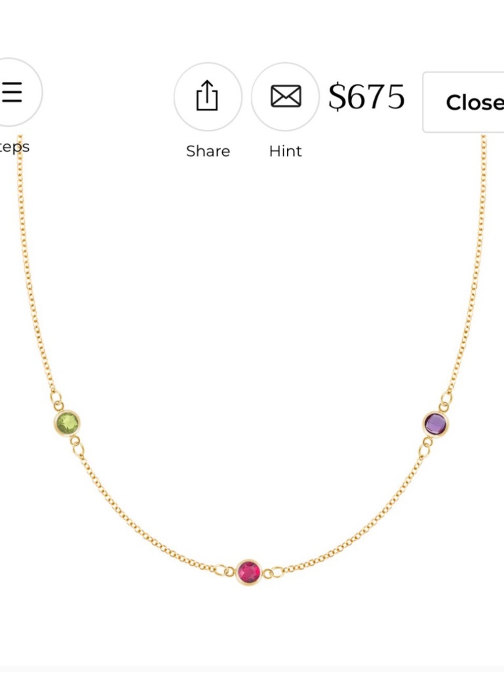 Haverhill petite 3 birthstone necklace